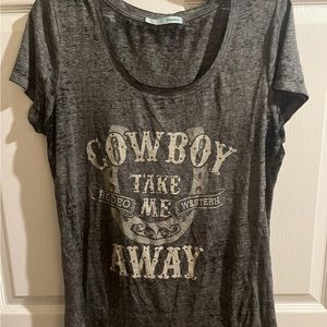 Cowboy Take Me Away vintage-style shirt. Size L